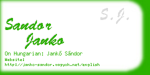 sandor janko business card